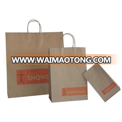 Custom Design Printed Shopping Bag Paper Brown Kraft Paper Bag